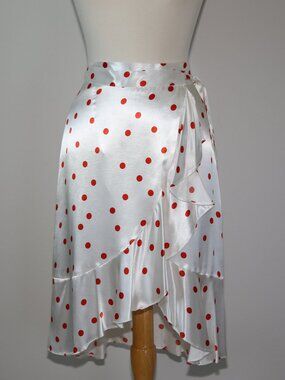 TOPSHOP petite polka dots wrap midi skirt US0 UK4